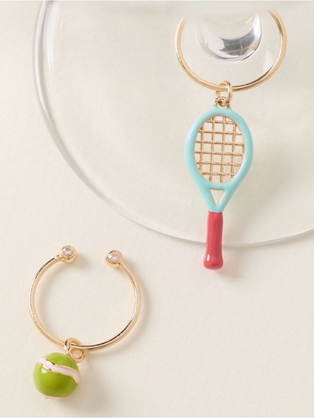Anthropologie Over Served Tennis Cocktail Charms Set of 2
